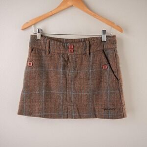 Vintage Y2K Billabong Tweed Plaid Miniskirt